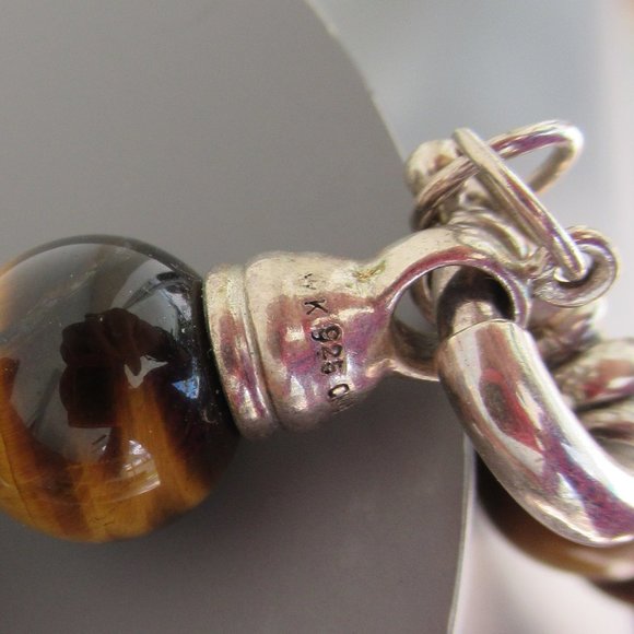 Genuine Natural Brown Tiger Eye Necklace 12mm Tiger's Eye Beads Hand Knotted 16" - Picture 4 of 6